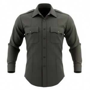 Right Image Mens 16.5 34 Uniform Shirt Black Deep Grey Flame Resistant Tactical